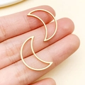 DIY gold stainless steel crescent moon hollow jewelry pendants for earring making - Moon Shape (T1834) / Gold