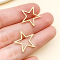 DIY gold hollow star pendants in vacuum plated stainless steel for jewelry making - Pentagram Shape (T1888) / Gold