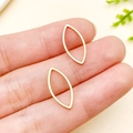 Golden marquise-shaped stainless steel charms for DIY jewelry making on fingertip - Marquise Shape (T1894) / Gold