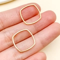 Minimalist square rounded gold vacuum plated stainless steel jewelry accessories - Gold