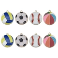 Enamel sports ball pendants including soccer, baseball and volleyball for DIY jewelry making - Enamel Sports Ball Styles