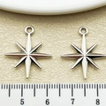 Ciondoli a stella in lega argento antico con anello per gioielli fai da te - Stella a Otto Punte in Argento Antico (21508)