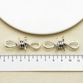 Pendentifs cœur en fil de fer barbelé argenté en alliage vintage pour bijoux DIY - Style Grand Fil de Fer Barbelé Argent Antique (13905)