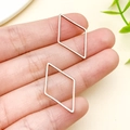 Cornici geometriche a rombo in acciaio inossidabile oro rosa per gioielli fai da te - Stile Rombo (T1842)