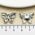 Antique silver butterfly charm for DIY jewelry making with intricate filigree details - Antique Silver Heavy Craft Butterfly (22311)