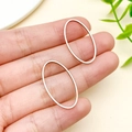 Paia di ciondoli ovali in acciaio inossidabile oro rosa per creazione gioielli fai da te - Stile Ovale (T1878)