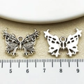 Antique silver hollow butterfly charm pendant for DIY jewelry making and bracelets - Antique Silver Heavy Craft Hollow Out Butterfly (22312)