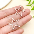 Ciondolo a stella cava in acciaio inossidabile argento per accessori gioielli DIY - Stile Pentagramma (T1890)