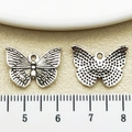 Vintage silver alloy butterfly charms for DIY jewelry making and keychains - Antique Silver Butterfly (22319)