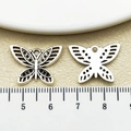 Antique silver butterfly charm in hollow alloy design for DIY jewelry making 22mm - Antique Silver Hollow Out Butterfly (22322)