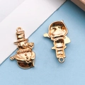 Golden Christmas snowman pendant in zinc alloy for DIY jewelry and festive accessories - Christmas Snowman / 16x27mm (18297)