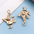 Golden Christmas snowman charms in zinc alloy with star hat for DIY jewelry making - Santa Claus / 20x29mm (18301)