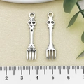 Antique silver zinc alloy skull fork charms for gothic punk DIY jewelry making - Simulation Fork (4905)