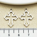 Pendentif croix ajourée en alliage argent antique pour bijoux DIY taille 2cm - Croix Ajourée Argent Antique (16920)