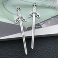 Silver antique gladiator sword pendant made of zinc alloy for DIY jewelry making - Antique Silver Gladiator Sword (23x83mm-8076)