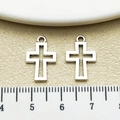 Pendentifs croix évidés en argent antique avec échelle de mesure pour bijoux DIY - Croix Ajourée Argent Antique (16922)