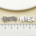 Antique silver musical note pendants set for DIY jewelry making accessories - Antique Silver Rectangular Music Note (18929)