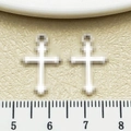 Pendentifs croix vintage en argent pour bijoux DIY avec échelle de mesure métrique - Croix Argent Antique (16923)