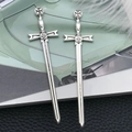 Vintage silver knight sword charms in zinc alloy for DIY jewelry craft projects - Antique Silver Long Sword (24x90mm-8209)