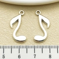 Silver musical eighth note pendants for DIY jewelry making with metallic finish - Antique Silver Musical Note (22275)