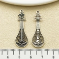 Antique silver musical instrument violin charms for DIY jewelry making pendants - Antique Silver Musical Pipa (22278)