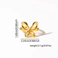 Detail view of gold butterfly ring with dimensions 1.69cm height and 2.1g weight - Hollow Butterfly Open Style (#0828) / Gold
