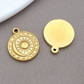 Colgante celestial dorado con sol, luna y estrella de cinco puntas para joyas DIY - Colgante de Sol y Luna Dorado / 15x18x3mm
