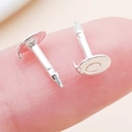 Chiusura a farfalla in ferro argentato con base piatta per accessori gioielli fai-da-te - Argento Lucido (8x4.8mm)