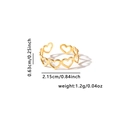Detail showing dimensions and weight of gold hollow heart adjustable stainless steel ring - Continuous Hollow Heart Style (#0834) / Gold