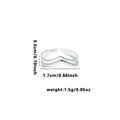 Bague double couche en forme de V argentée montrant les dimensions 0,5 cm et 1,7 cm - Ouvert Réglable / Style Texture Grille en V (TYR0596)