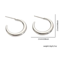 Orecchini a cerchio minimalisti argento a mezzaluna con larghezza di 2,5 cm - Stile Mezzaluna Argentata (#0214)