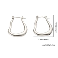 Orecchini a cerchio in argento a onde irregolari minimalisti con finitura lucida - Stile Onda Irregolare Argentata (#0212)