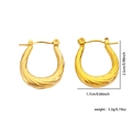 Orecchini a cerchio a ferro di cavallo intrecciati placcati in oro 18k con misure - Stile Ferro di Cavallo Intrecciato Dorato (#0174)