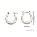 Orecchini a cerchio a corda intrecciata argento da 2,5 cm x 2,0 cm, peso di 5,5 g - Stile Corda Intrecciata Argentata (#0218)