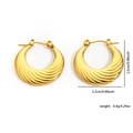 Orecchini a cerchio dorati a mezzaluna con texture a spirale placcati oro 18k - Stile Mezzaluna a Spirale Dorata (#0178)