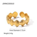 Anillo ajustable de acero inoxidable dorado con motivo de concha, 1,72 cm de diámetro y 0,6 cm de ancho - Anillo JDRW2305010