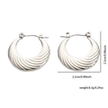 Orecchini a luna d'argento minimalisti con trama a spirale e misure - Stile Mezzaluna a Spirale Argentata (#0237)
