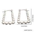 Orecchini a U in acciaio argentato con cuori intrecciati e perline, misura 2,7x2cm - Stile Cuore Collegato Perlato Argentato (#0205)