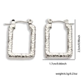 Orecchini a cerchio rettangolari martellati in argento di 2,5 cm per 1,7 cm di altezza - Stile Rettangolare Martellato Argentato (#0209)