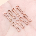 Eight rose gold metal gourd safety pins for DIY jewelry making and key ring connectors - 4x13mm / White K