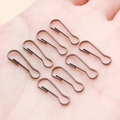 Gunmetal black iron gourd-shaped safety hooks for DIY jewelry and keychains - 6x16mm / Gunmetal