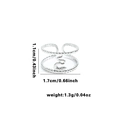 Bague serpent ajustable en acier inoxydable argenté avec bords perlés et design en S élégant - Ouvert Réglable / Style Élément de Serpent (TYR0591)
