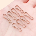 Silver iron gourd-shaped safety pin clasp connector for DIY jewelry making on palm - 6x16mm / White K