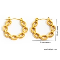 Orecchini a cerchio a catena dorata per donna dal design ovale minimalista - Stile Cerchio a Catena Dorata (#0249)