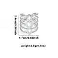 Dettaglio dell'anello placcato oro 18k con intagli geometrici e trama a corda intrecciata - Aperto Regolabile / Stile Multistrato Traforato (R0609)