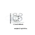 Dettaglio anello regolabile argento a doppio strato con perline e fascia liscia - Aperto Regolabile / Stile Intrecciato con Perline (R0611)