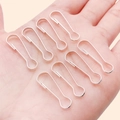 Eight bright silver calabash-shaped metal hooks held in hand for DIY jewelry making - 8.5x27mm / Bright Silver