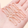 Set of seven rose gold gourd-shaped iron buckles for DIY jewelry and keychains - 8.5x27mm / KC Gold