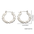 Orecchini a cerchio minimalisti in acciaio inox argento con motivo a X da donna - Stile Decorativo X a Fessura Multistrato Argentato (#0234)