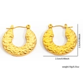 Orecchini a cerchio dorati minimalisti con texture in metallo martellato per donna - Stile Cerchio Martellato Pesante Dorato (#0260)